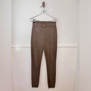 Wolford Light Brown Faux Suede Pull-On Stretch Leggings